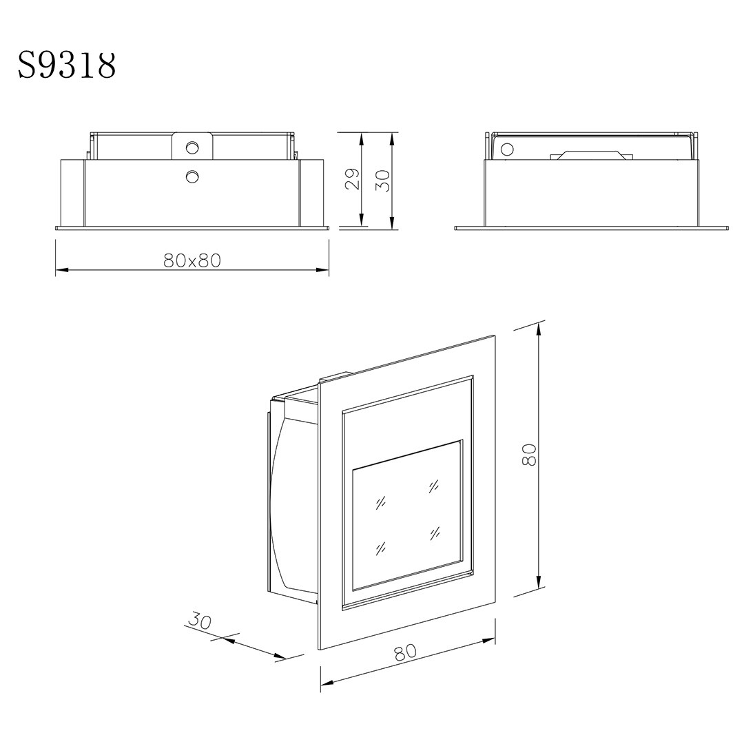 cut-out 68 x 68mm